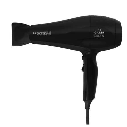 Secador De Cabelo Gama Eleganza Plus Ceramic Íon 3 Níveis Cor Preto