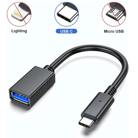 Cabo Adaptador OTG USB para Tipo C Mouse Teclado Pendrive 3.0