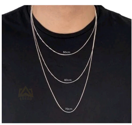 Corrente Cordão Com Pulseira Banhado Prata 925 Masculina 60Cm-70cm 4mm