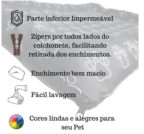 Cama Colchonete Almofada para Cachorro ou Gato Caminha Pet - Muito Confortável