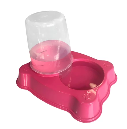 Bebedouro Dupla Função Dispenser Dosador 1 kg Ração/1,5 Litros Água Cães E Gatos