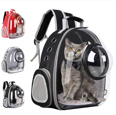 Mochila Astronauta Transparente Visão Passeio Respirável Para Gato